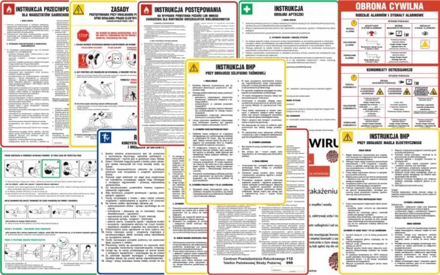 Jakiego koloru oznaczona jest instrukcja bhp i co to oznacza dla bezpieczeństwa?